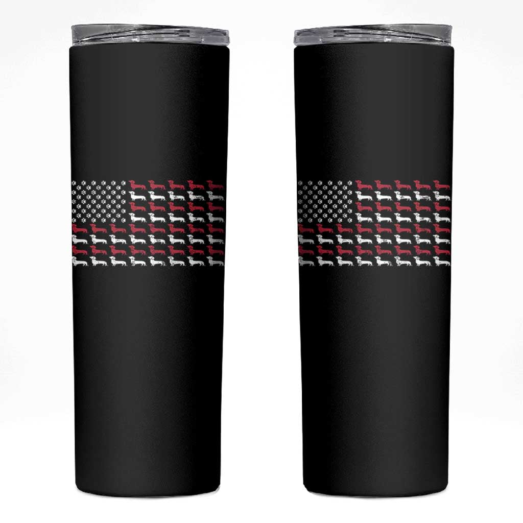 American Flag Vintage Patriotic Dachshund Dad Skinny Tumbler Weiner Dog Fathers Day Gifts For Dog Lovers Dad - Wonder Print Shop