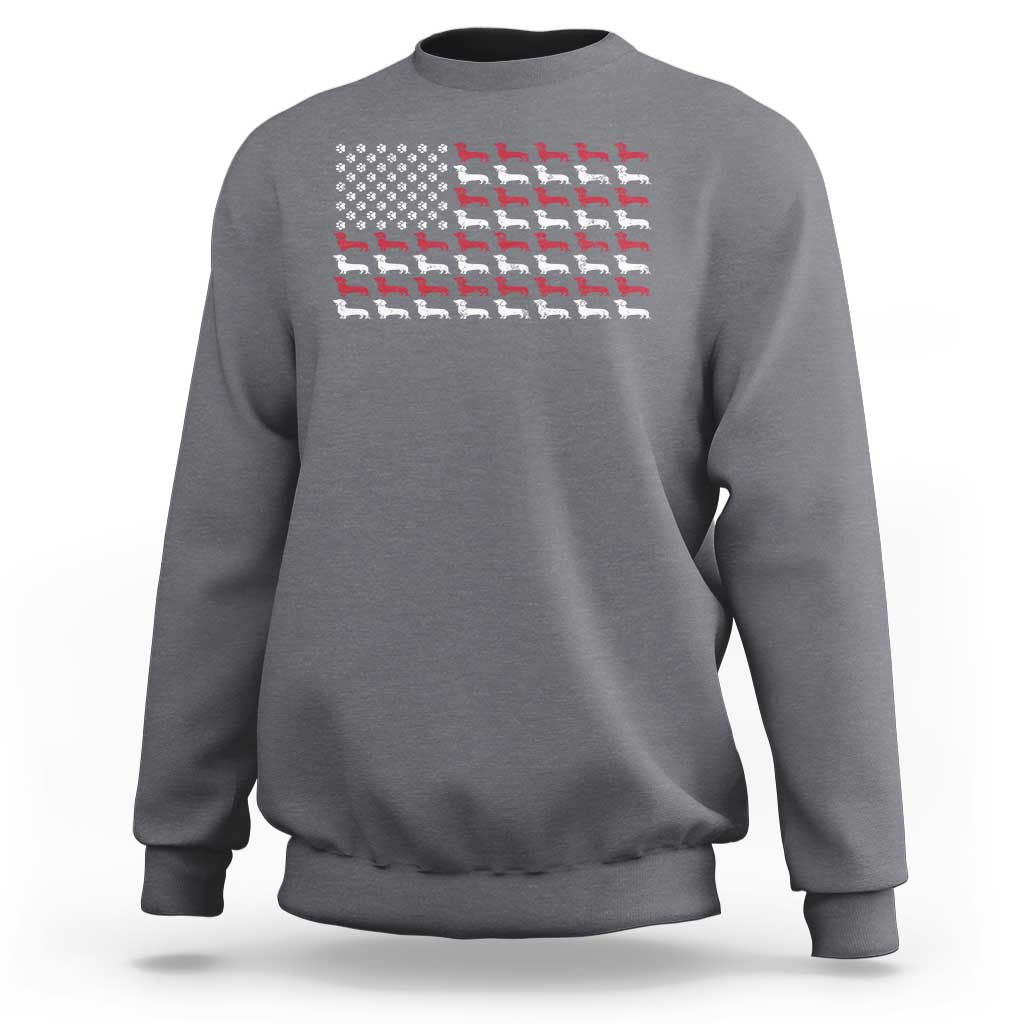American Flag Vintage Patriotic Dachshund Dad Sweatshirt Weiner Dog Fathers Day Gifts For Dog Lovers Dad - Wonder Print Shop