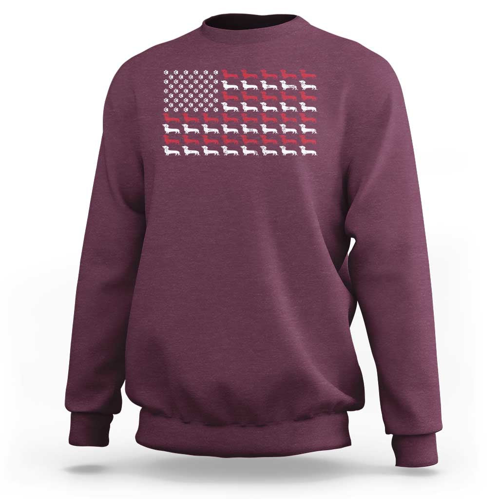 American Flag Vintage Patriotic Dachshund Dad Sweatshirt Weiner Dog Fathers Day Gifts For Dog Lovers Dad - Wonder Print Shop