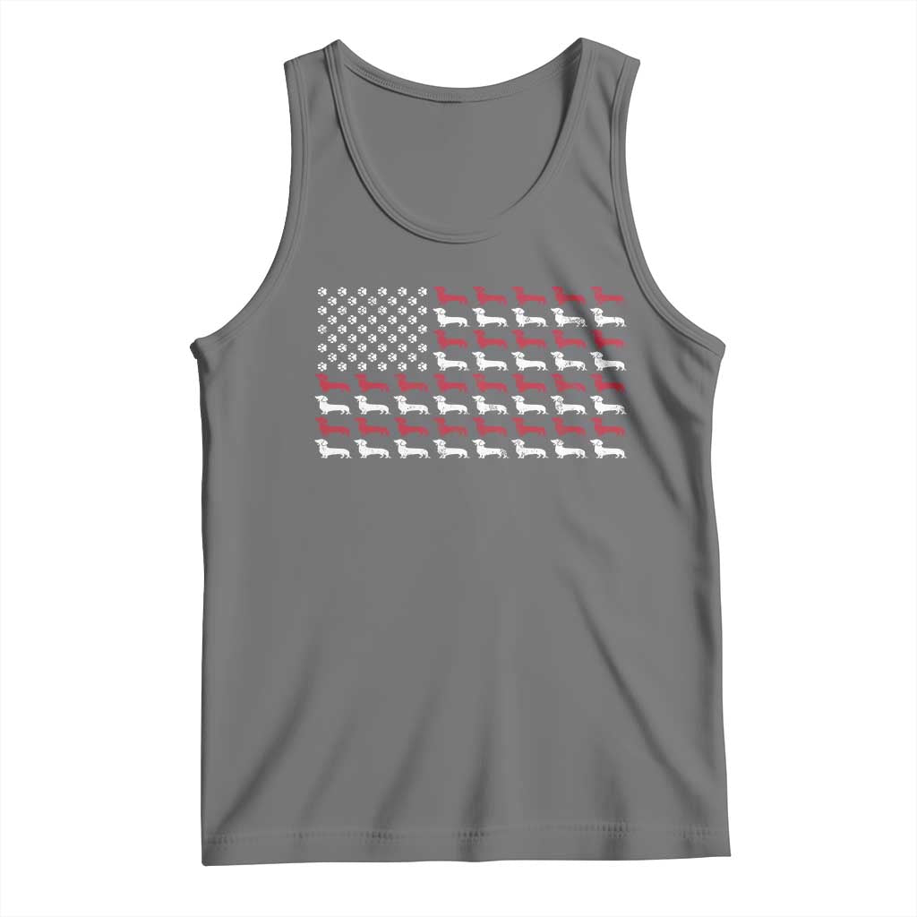 American Flag Vintage Patriotic Dachshund Dad Tank Top Weiner Dog Fathers Day Gifts For Dog Lovers Dad - Wonder Print Shop