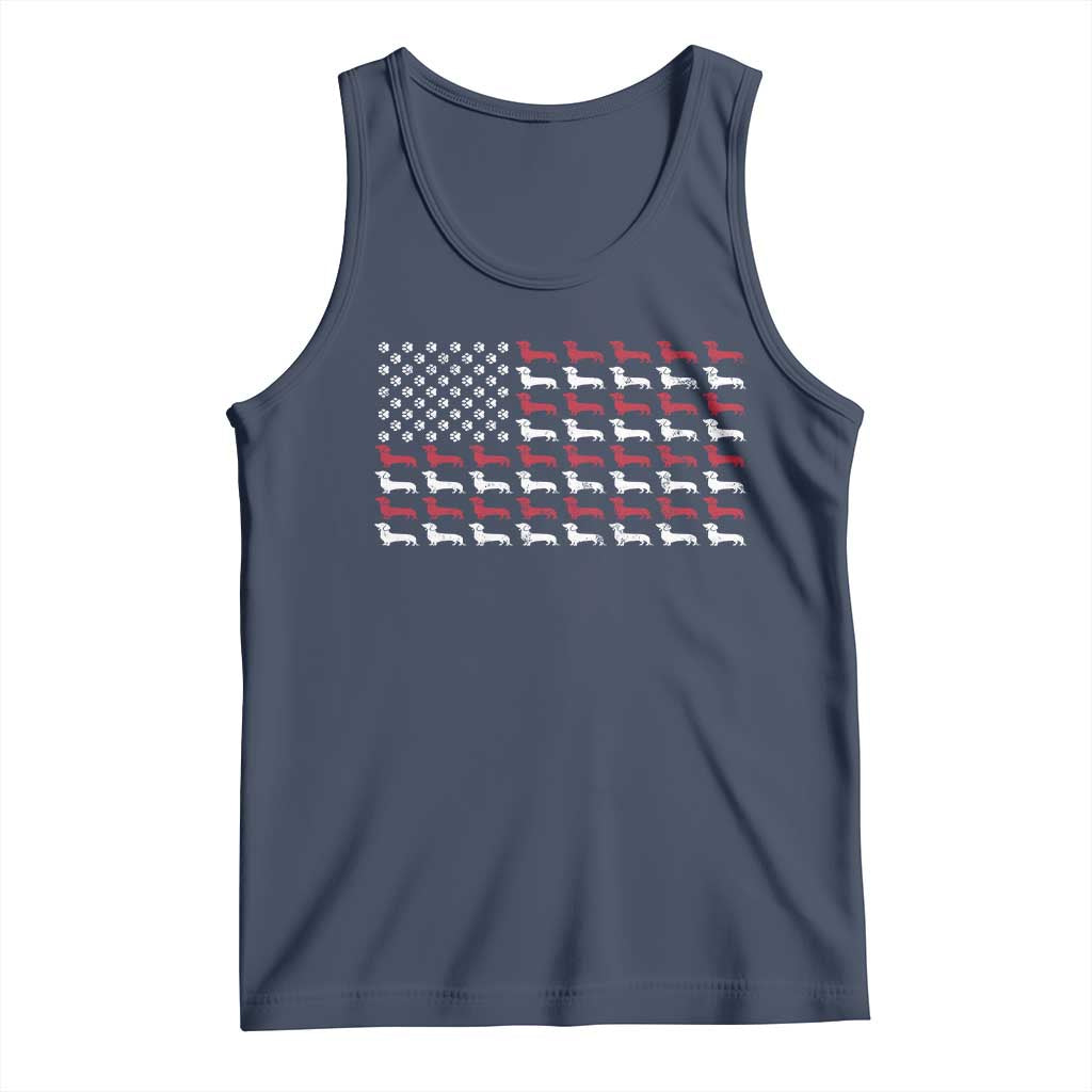 American Flag Vintage Patriotic Dachshund Dad Tank Top Weiner Dog Fathers Day Gifts For Dog Lovers Dad - Wonder Print Shop
