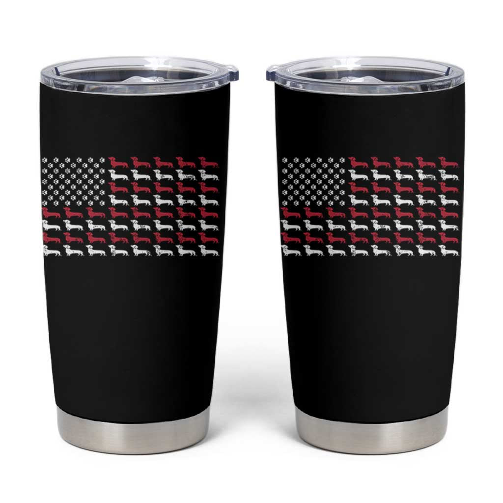 American Flag Vintage Patriotic Dachshund Dad Tumbler Cup Weiner Dog Fathers Day Gifts For Dog Lovers Dad - Wonder Print Shop