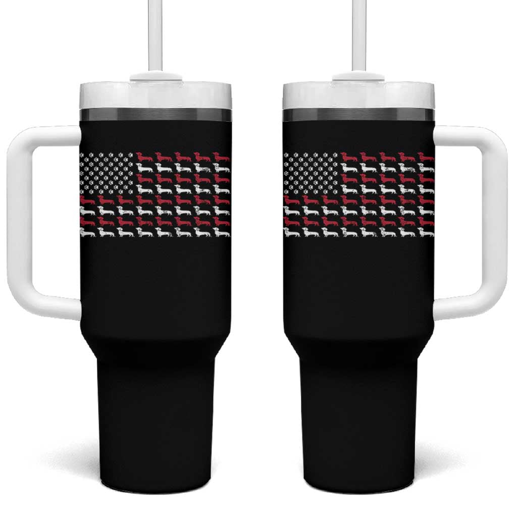 American Flag Vintage Patriotic Dachshund Dad Tumbler With Handle Weiner Dog Fathers Day Gifts For Dog Lovers Dad - Wonder Print Shop