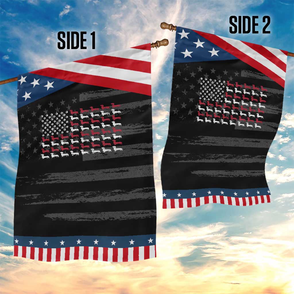 American Flag Vintage Patriotic Dachshund Dad Garden Flag Weiner Dog Fathers Day Gifts For Dog Lovers Dad