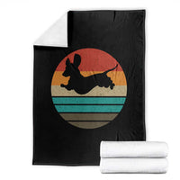 Vintage Dachshund Throw Blanket 60s 70s Retro Grunge Weiner Dog Love - Wonder Print Shop