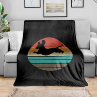 Vintage Dachshund Throw Blanket 60s 70s Retro Grunge Weiner Dog Love - Wonder Print Shop