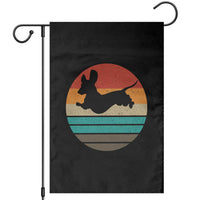 Vintage Dachshund Garden Flag 60s 70s Retro Grunge Weiner Dog Love - Wonder Print Shop