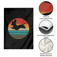 Vintage Dachshund Garden Flag 60s 70s Retro Grunge Weiner Dog Love - Wonder Print Shop