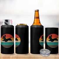 Vintage Dachshund 4 in 1 Can Cooler Tumbler 60s 70s Retro Grunge Weiner Dog Love - Wonder Print Shop