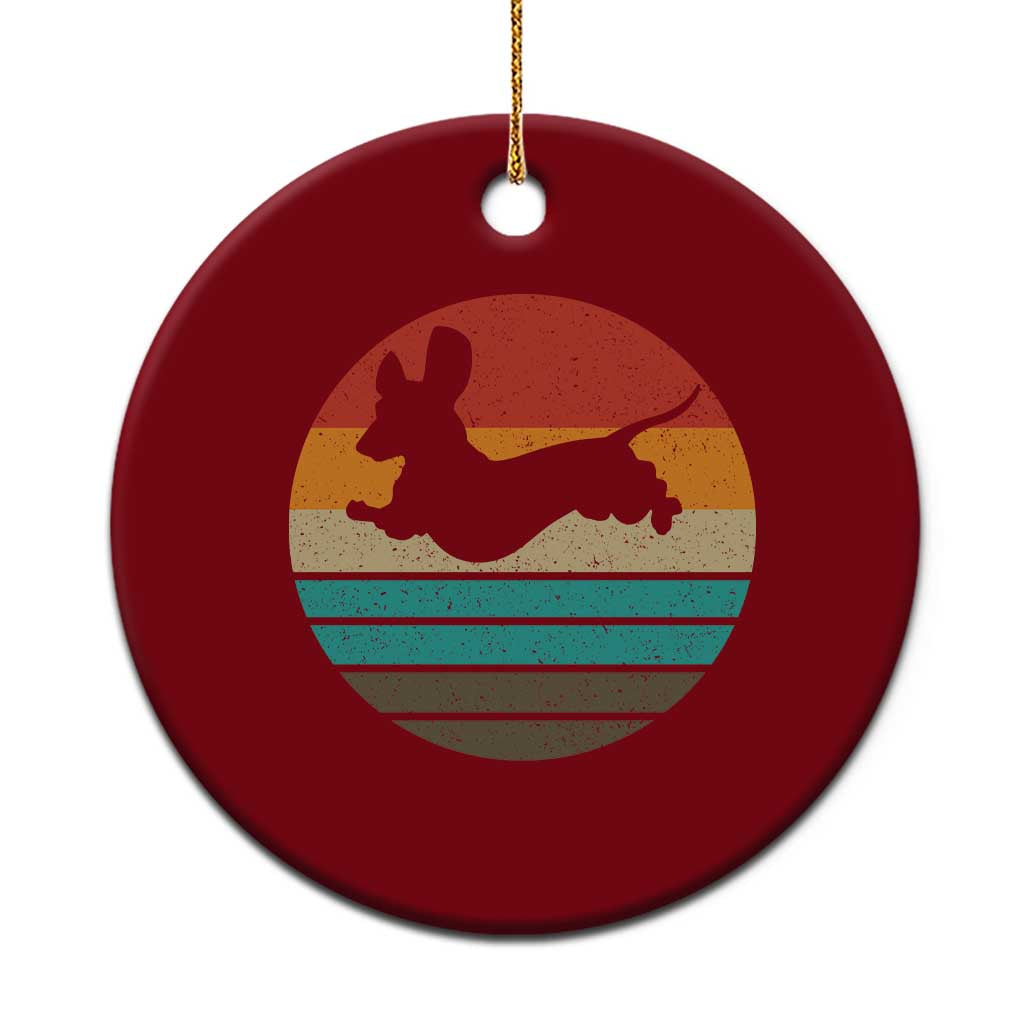 Vintage Dachshund Ceramic Ornament 60s 70s Retro Grunge Weiner Dog Love - Wonder Print Shop