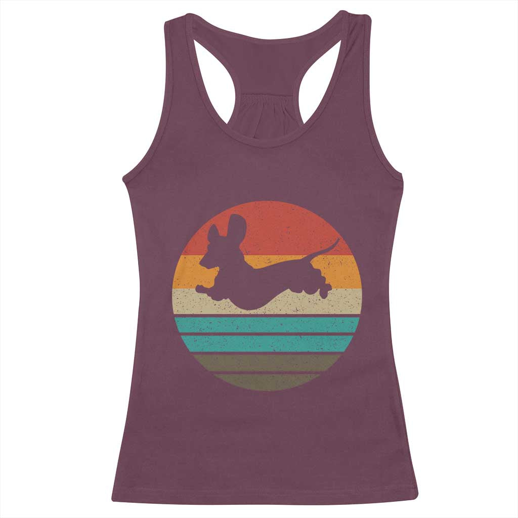 Vintage Dachshund Racerback Tank Top 60s 70s Retro Grunge Weiner Dog Love - Wonder Print Shop