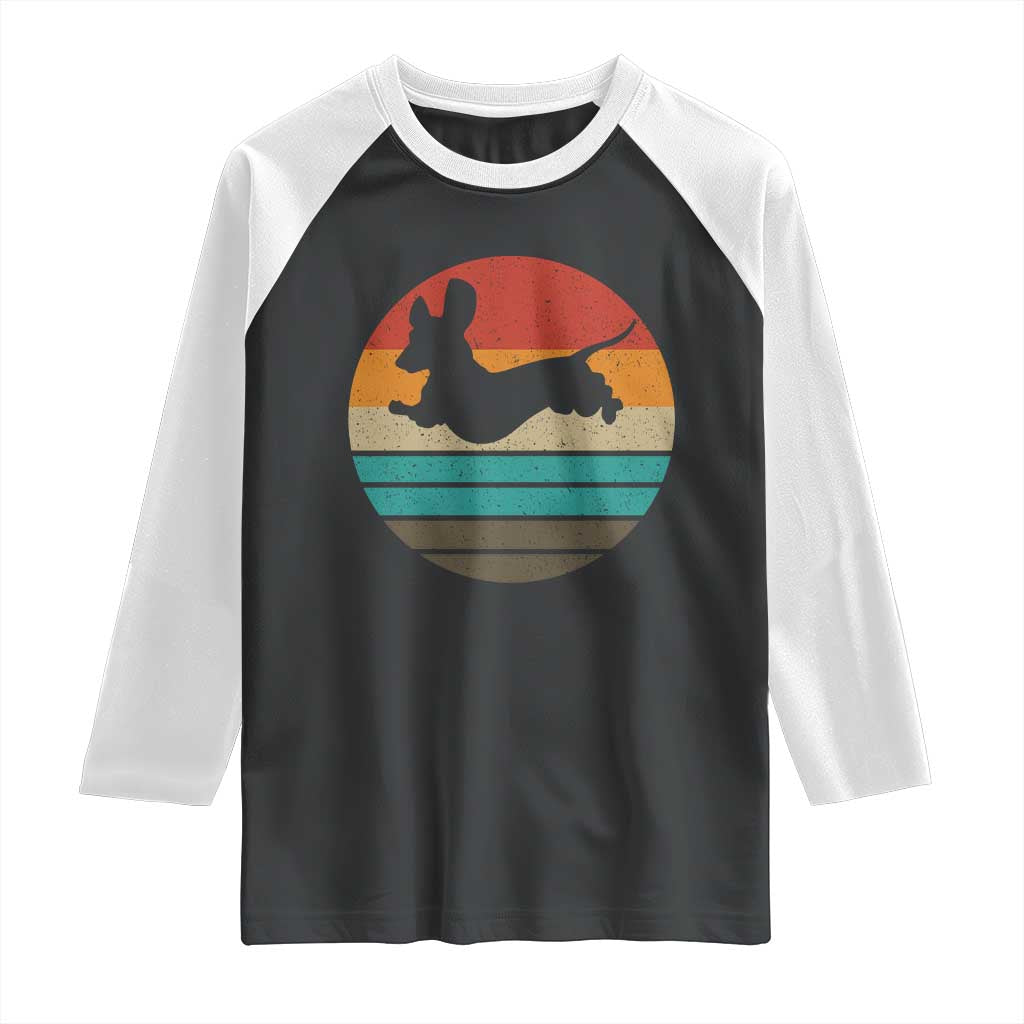 Vintage Dachshund Raglan Shirt 60s 70s Retro Grunge Weiner Dog Love - Wonder Print Shop