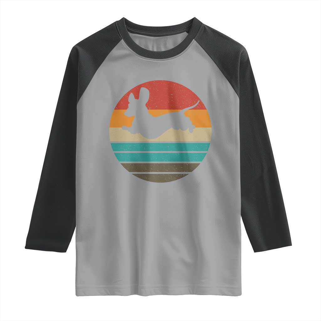 Vintage Dachshund Raglan Shirt 60s 70s Retro Grunge Weiner Dog Love - Wonder Print Shop