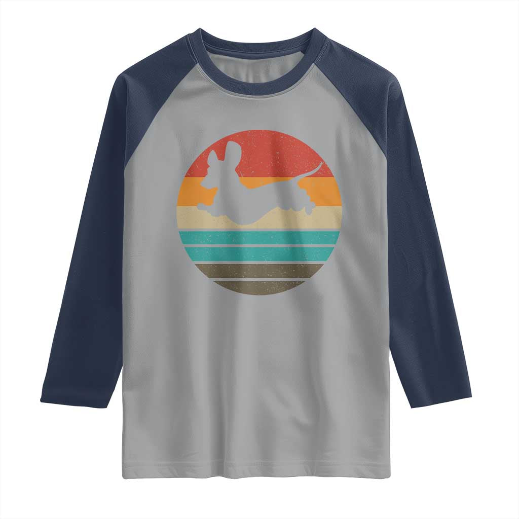 Vintage Dachshund Raglan Shirt 60s 70s Retro Grunge Weiner Dog Love - Wonder Print Shop