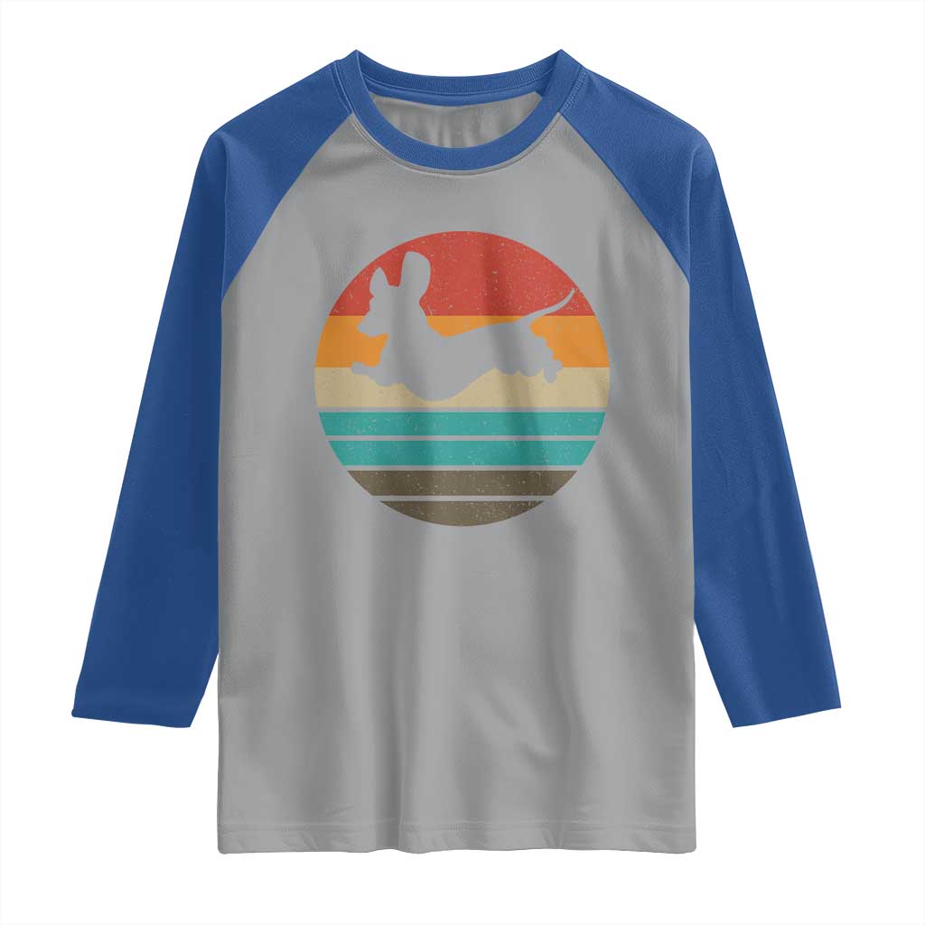 Vintage Dachshund Raglan Shirt 60s 70s Retro Grunge Weiner Dog Love - Wonder Print Shop
