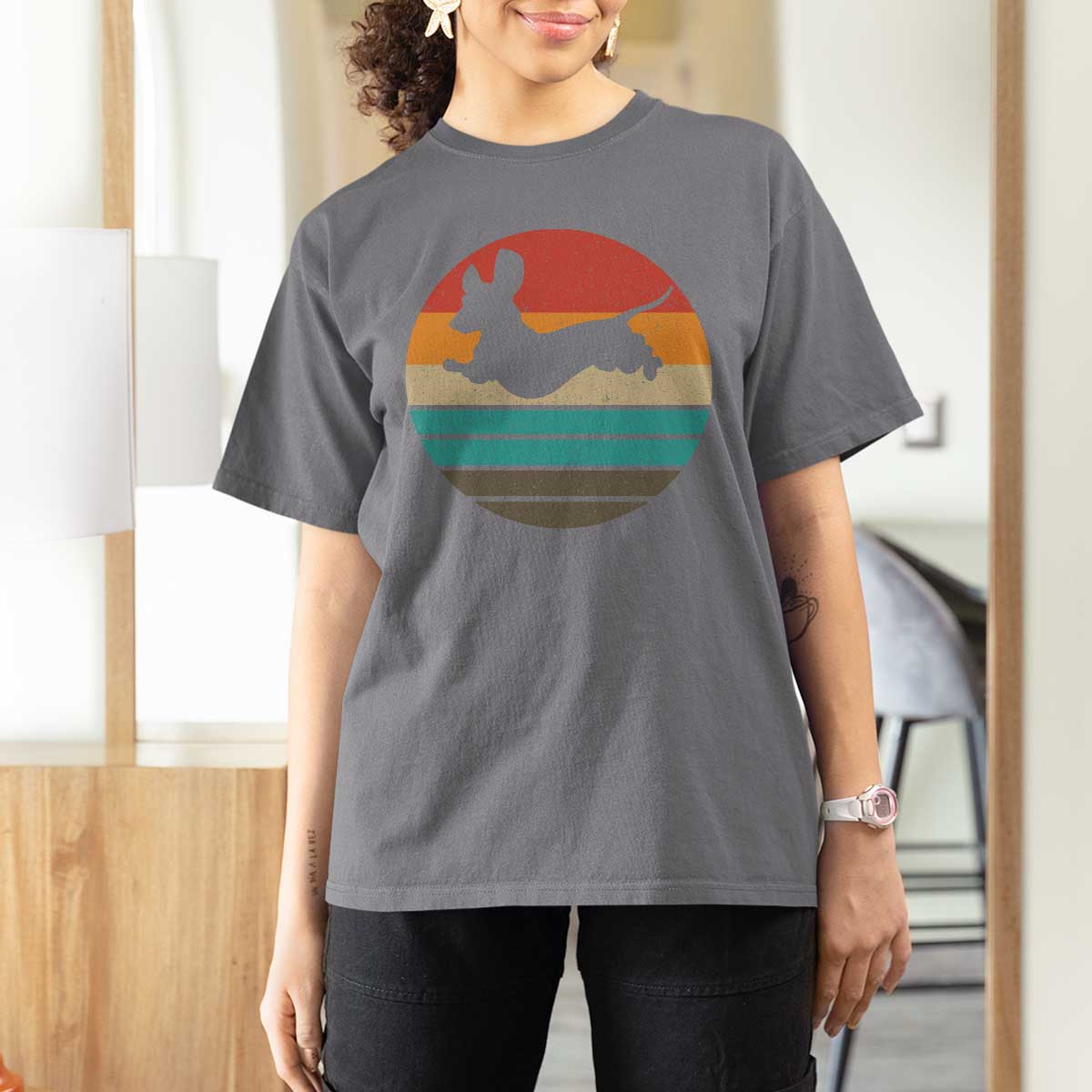 Vintage Dachshund T Shirt For Women 60s 70s Retro Grunge Weiner Dog Love - Wonder Print Shop