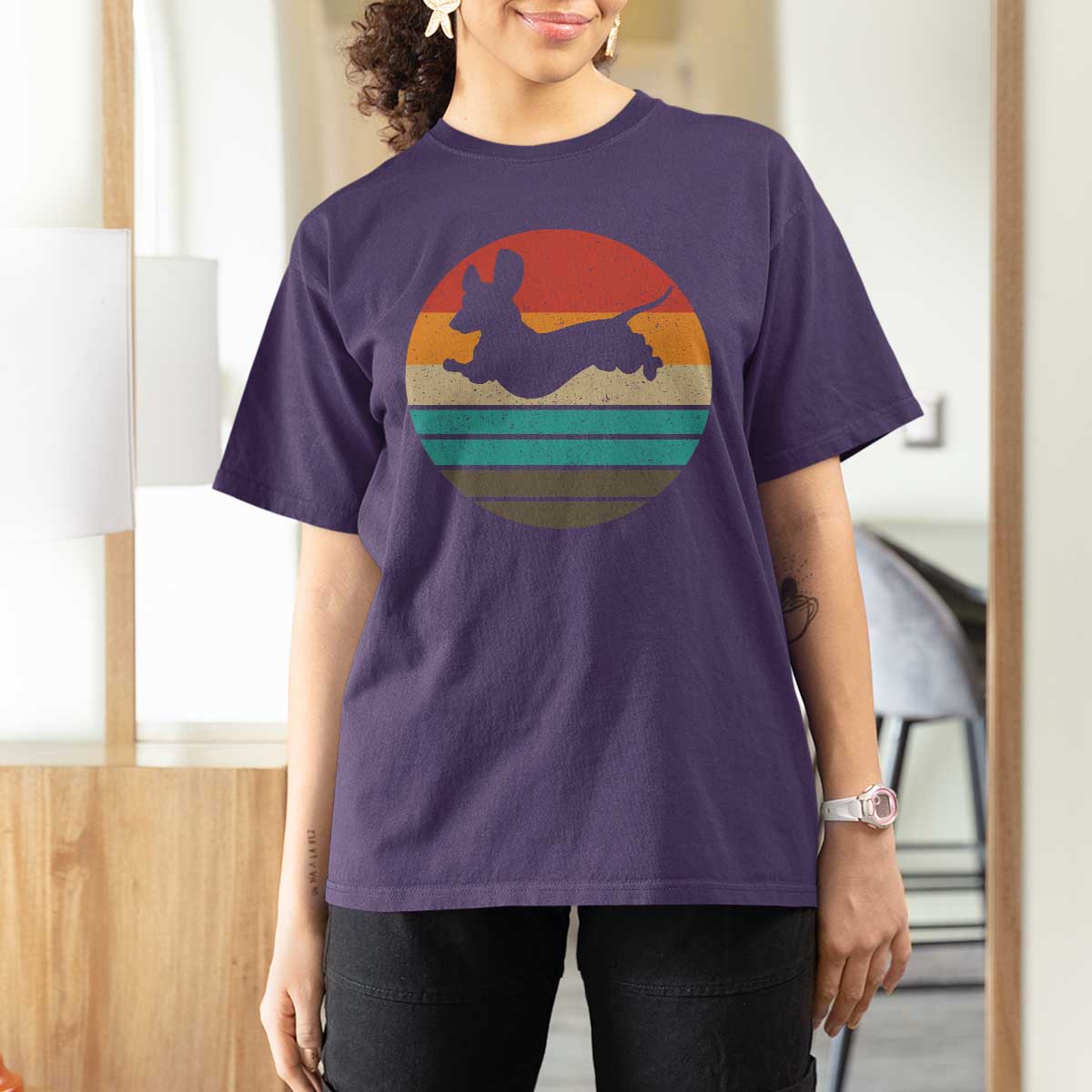 Vintage Dachshund T Shirt For Women 60s 70s Retro Grunge Weiner Dog Love - Wonder Print Shop