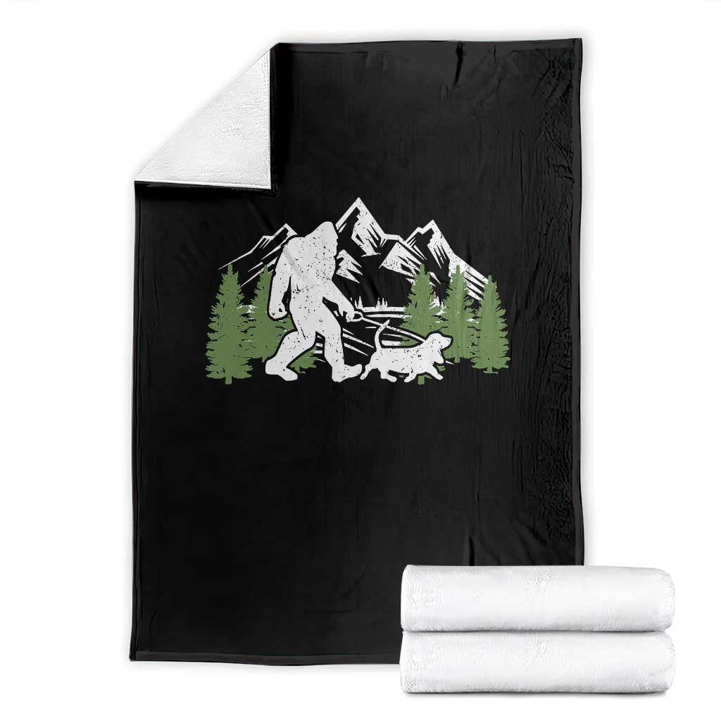 Bigfoot Walking Dachshund Throw Blanket Funny Wiener Dog Gift Sasquatch - Wonder Print Shop