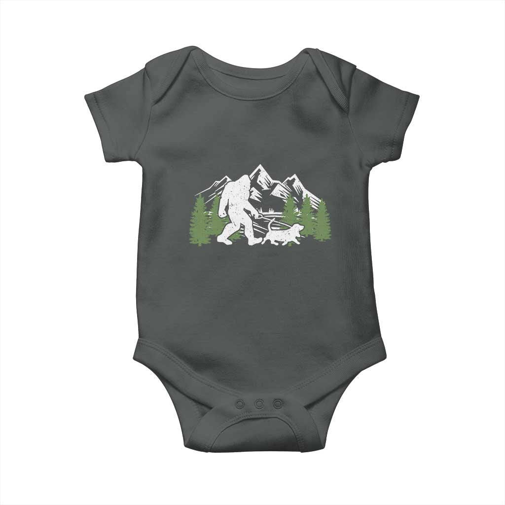Bigfoot Walking Dachshund Baby Onesie Funny Wiener Dog Gift Sasquatch - Wonder Print Shop