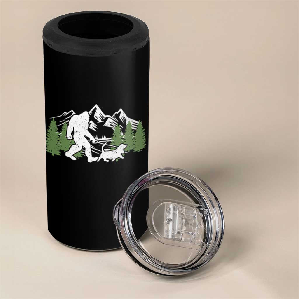 Bigfoot Walking Dachshund 4 in 1 Can Cooler Tumbler Funny Wiener Dog Gift Sasquatch - Wonder Print Shop