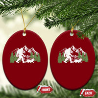 Bigfoot Walking Dachshund Ceramic Ornament Funny Wiener Dog Gift Sasquatch - Wonder Print Shop