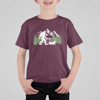 Bigfoot Walking Dachshund T Shirt For Kid Funny Wiener Dog Gift Sasquatch - Wonder Print Shop