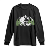 Bigfoot Walking Dachshund Long Sleeve Shirt Funny Wiener Dog Gift Sasquatch - Wonder Print Shop