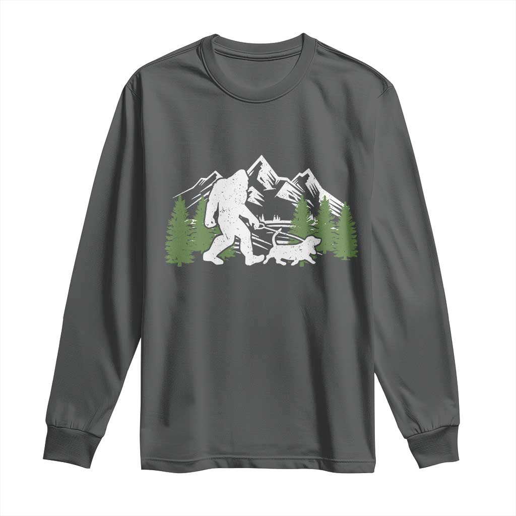 Bigfoot Walking Dachshund Long Sleeve Shirt Funny Wiener Dog Gift Sasquatch - Wonder Print Shop