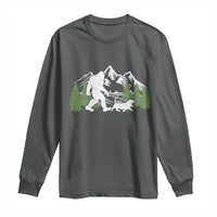 Bigfoot Walking Dachshund Long Sleeve Shirt Funny Wiener Dog Gift Sasquatch - Wonder Print Shop