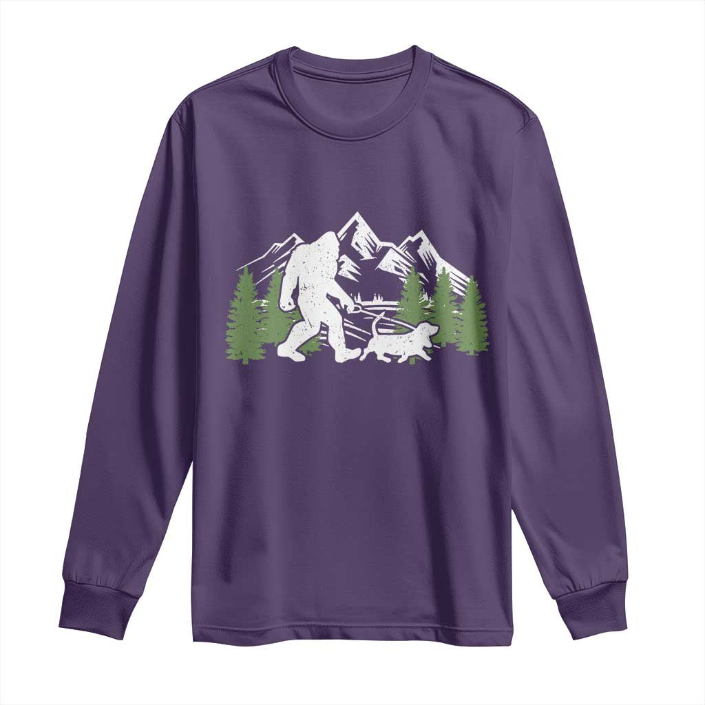 Bigfoot Walking Dachshund Long Sleeve Shirt Funny Wiener Dog Gift Sasquatch - Wonder Print Shop