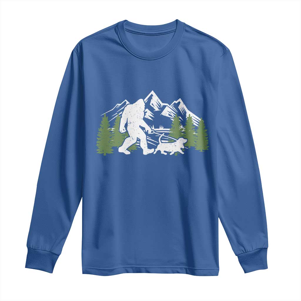 Bigfoot Walking Dachshund Long Sleeve Shirt Funny Wiener Dog Gift Sasquatch - Wonder Print Shop