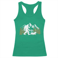Bigfoot Walking Dachshund Racerback Tank Top Funny Wiener Dog Gift Sasquatch - Wonder Print Shop