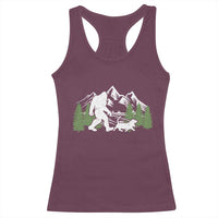 Bigfoot Walking Dachshund Racerback Tank Top Funny Wiener Dog Gift Sasquatch - Wonder Print Shop