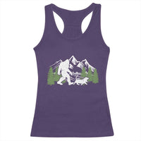 Bigfoot Walking Dachshund Racerback Tank Top Funny Wiener Dog Gift Sasquatch - Wonder Print Shop