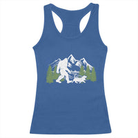 Bigfoot Walking Dachshund Racerback Tank Top Funny Wiener Dog Gift Sasquatch - Wonder Print Shop