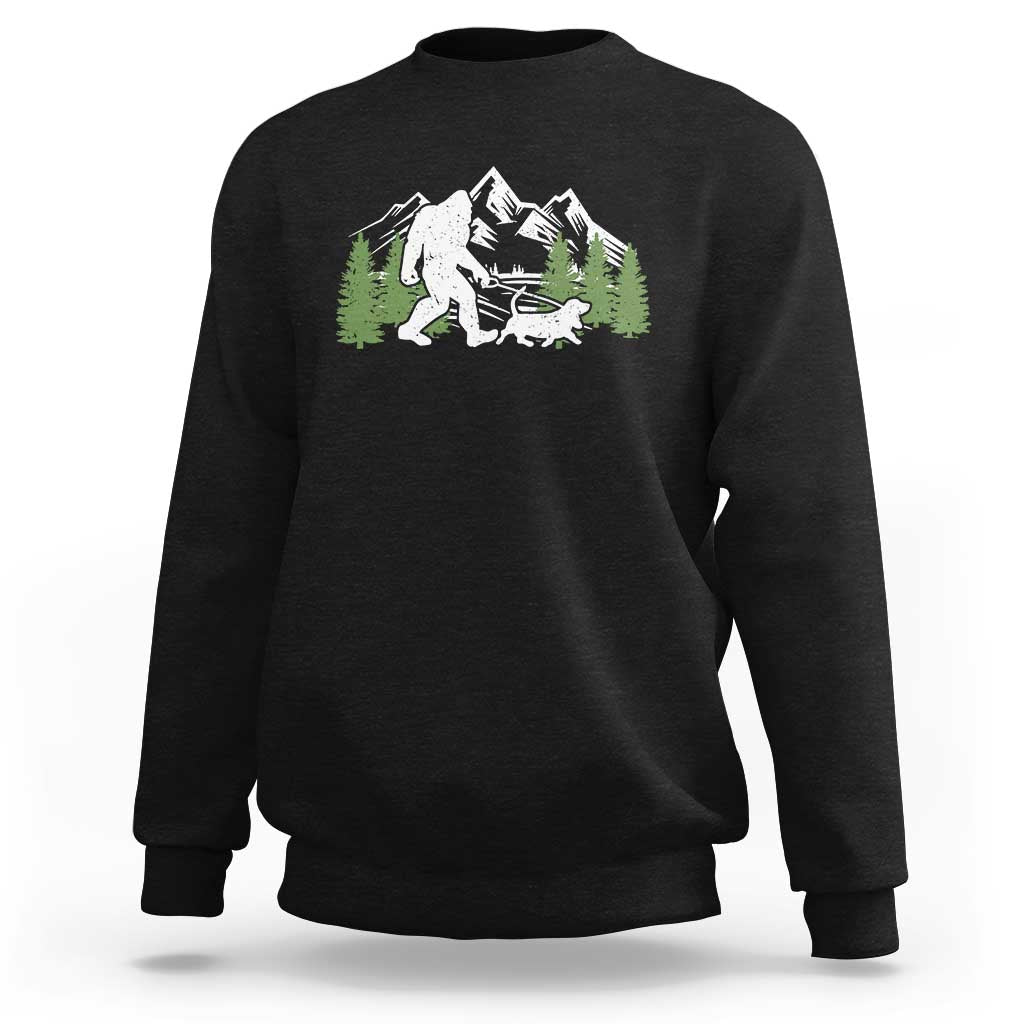 Bigfoot Walking Dachshund Sweatshirt Funny Wiener Dog Gift Sasquatch - Wonder Print Shop