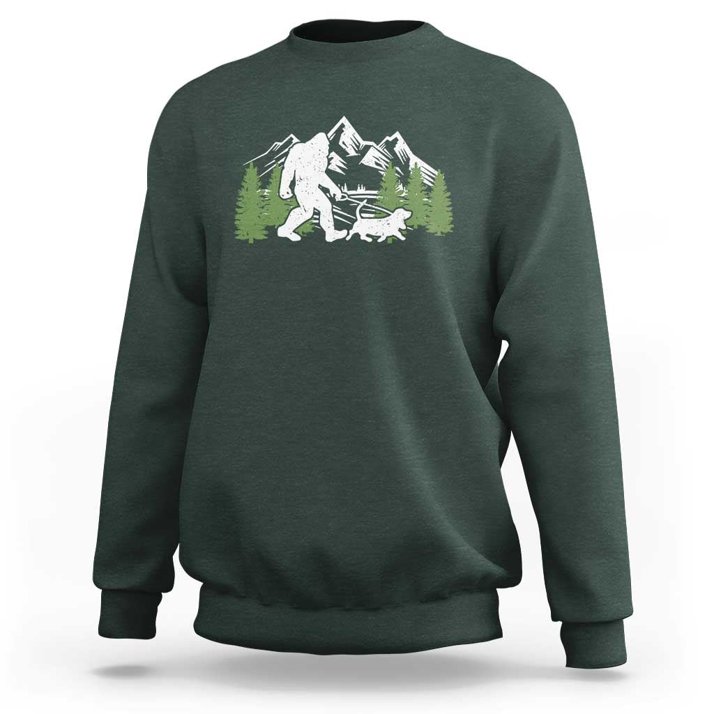Bigfoot Walking Dachshund Sweatshirt Funny Wiener Dog Gift Sasquatch - Wonder Print Shop