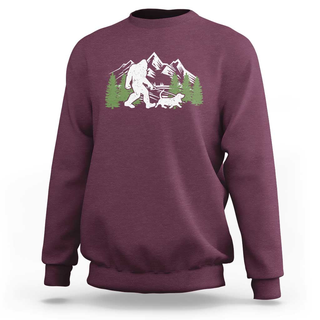 Bigfoot Walking Dachshund Sweatshirt Funny Wiener Dog Gift Sasquatch - Wonder Print Shop