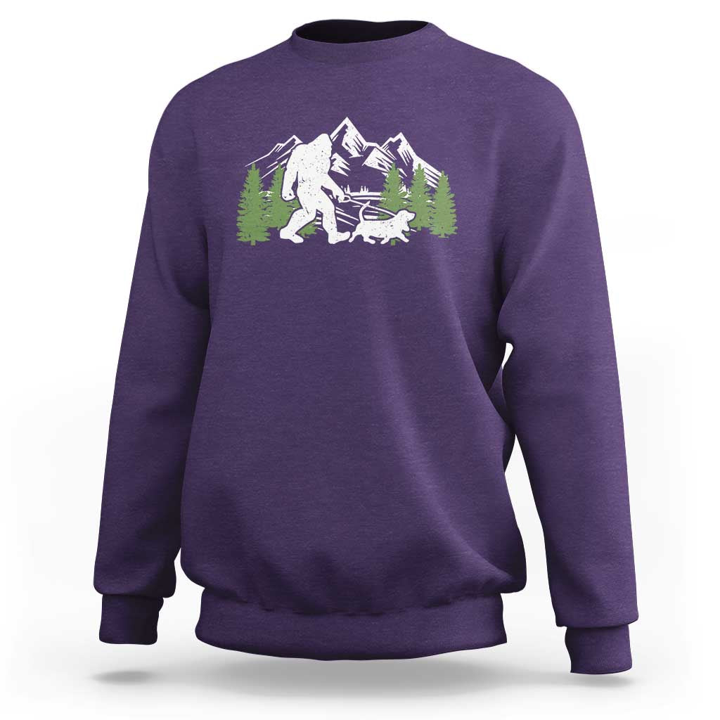 Bigfoot Walking Dachshund Sweatshirt Funny Wiener Dog Gift Sasquatch - Wonder Print Shop