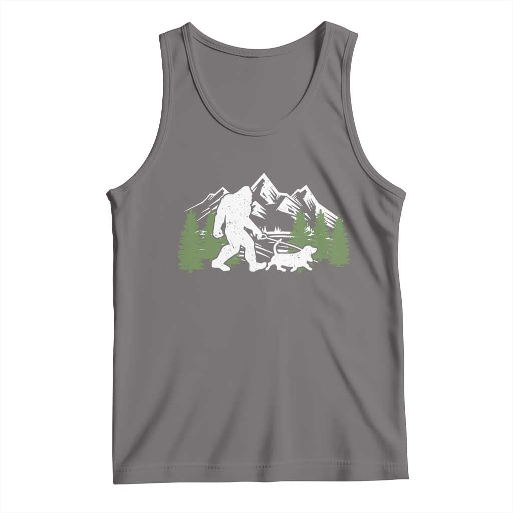 Bigfoot Walking Dachshund Tank Top Funny Wiener Dog Gift Sasquatch - Wonder Print Shop