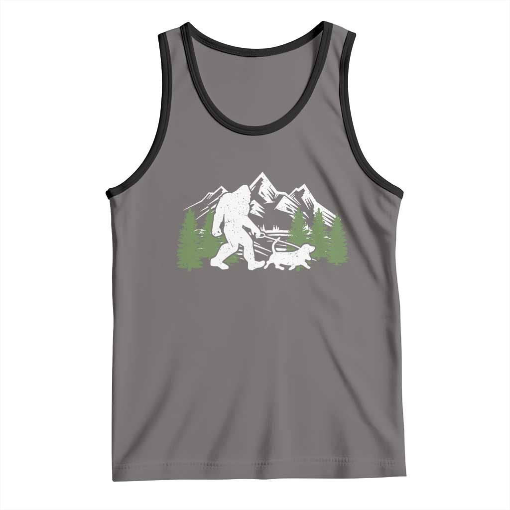 Bigfoot Walking Dachshund Tank Top Funny Wiener Dog Gift Sasquatch - Wonder Print Shop