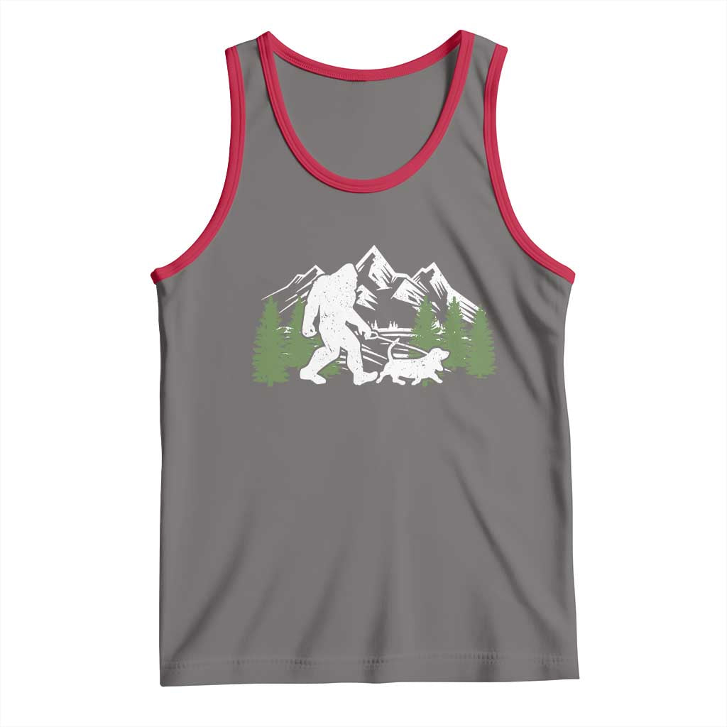 Bigfoot Walking Dachshund Tank Top Funny Wiener Dog Gift Sasquatch - Wonder Print Shop