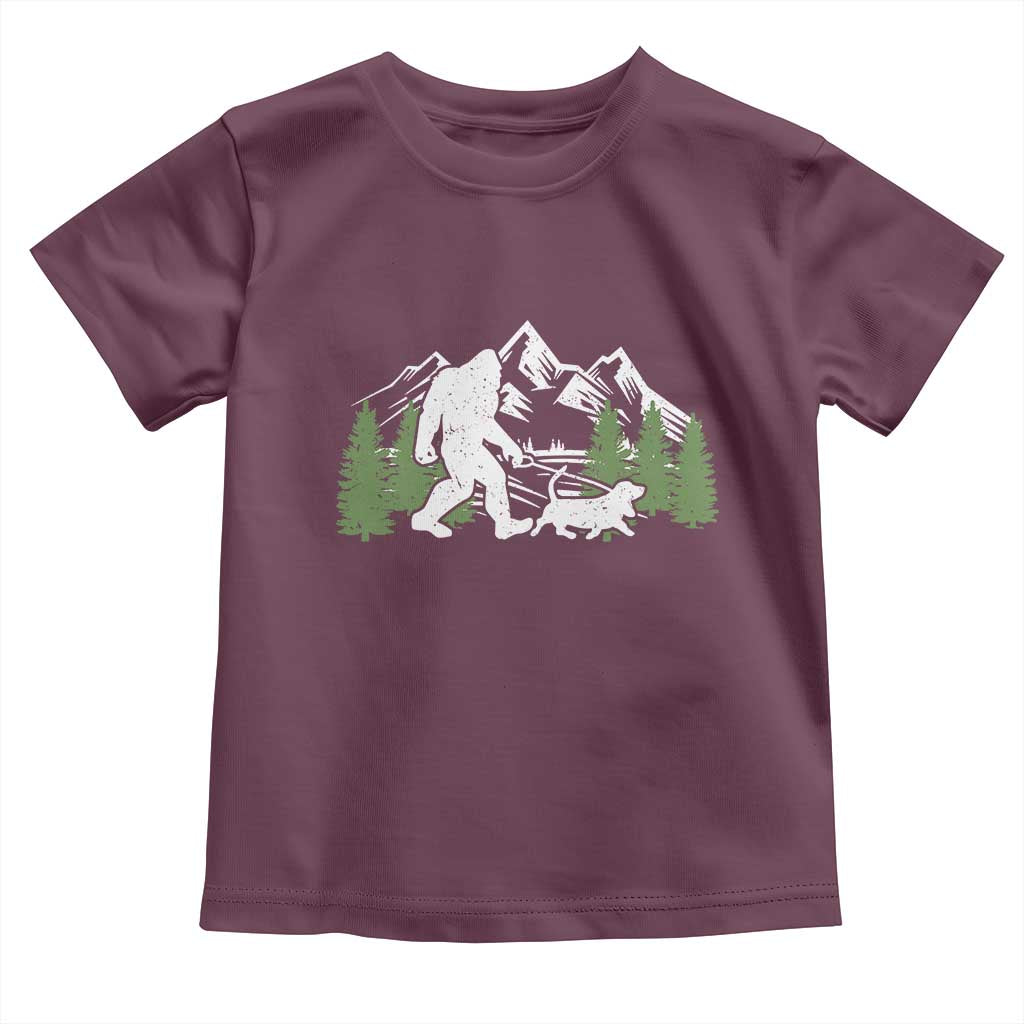 Bigfoot Walking Dachshund Toddler T Shirt Funny Wiener Dog Gift Sasquatch - Wonder Print Shop