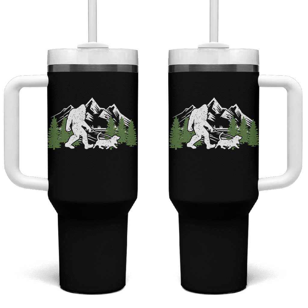 Bigfoot Walking Dachshund Tumbler With Handle Funny Wiener Dog Gift Sasquatch - Wonder Print Shop