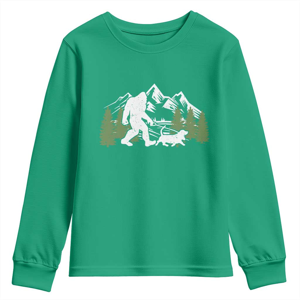 Bigfoot Walking Dachshund Youth Sweatshirt Funny Wiener Dog Gift Sasquatch - Wonder Print Shop