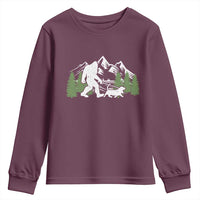 Bigfoot Walking Dachshund Youth Sweatshirt Funny Wiener Dog Gift Sasquatch - Wonder Print Shop