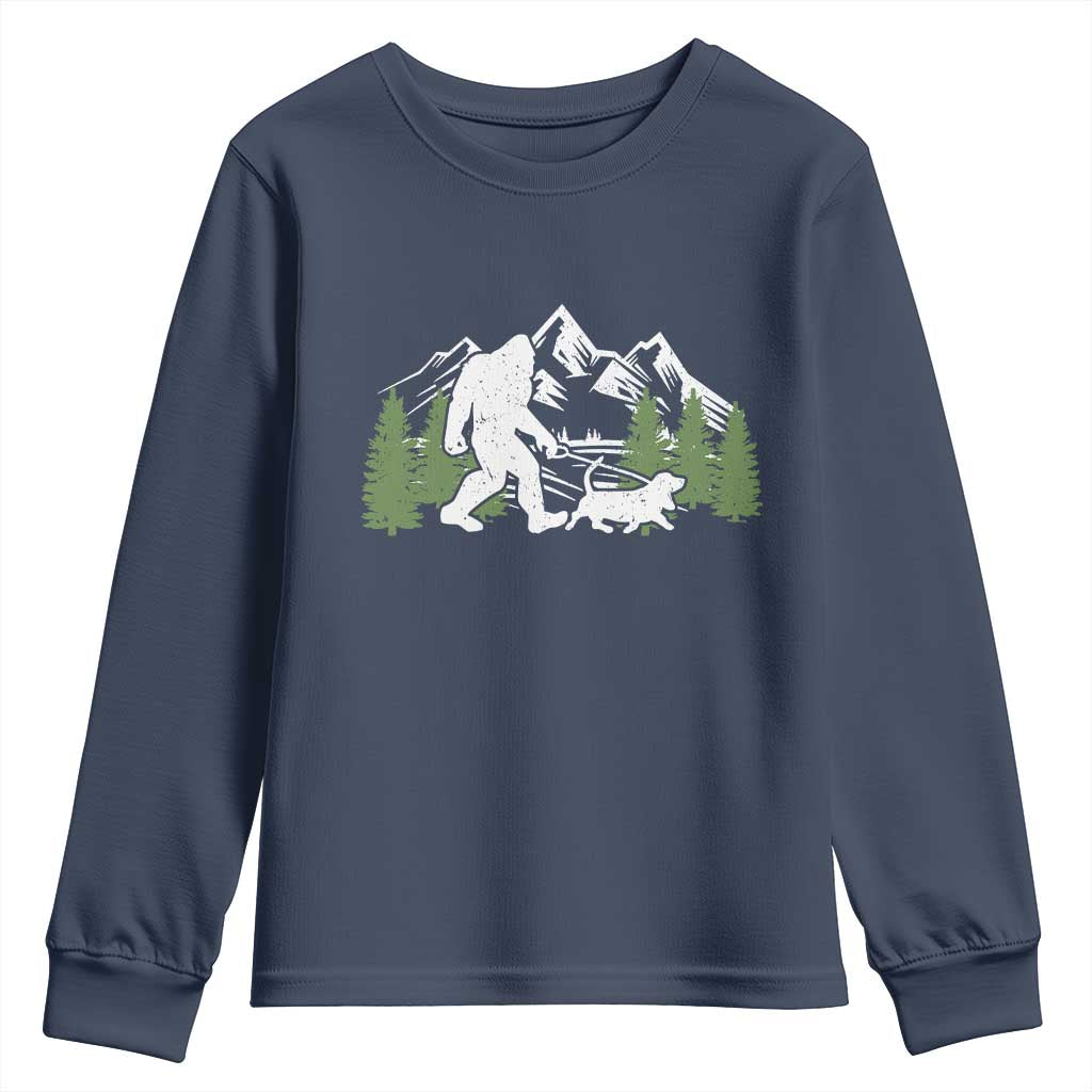Bigfoot Walking Dachshund Youth Sweatshirt Funny Wiener Dog Gift Sasquatch - Wonder Print Shop