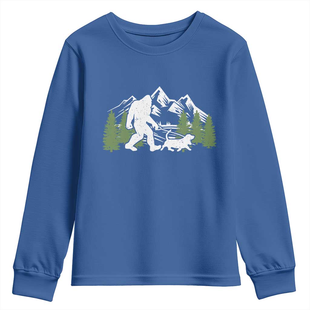 Bigfoot Walking Dachshund Youth Sweatshirt Funny Wiener Dog Gift Sasquatch - Wonder Print Shop