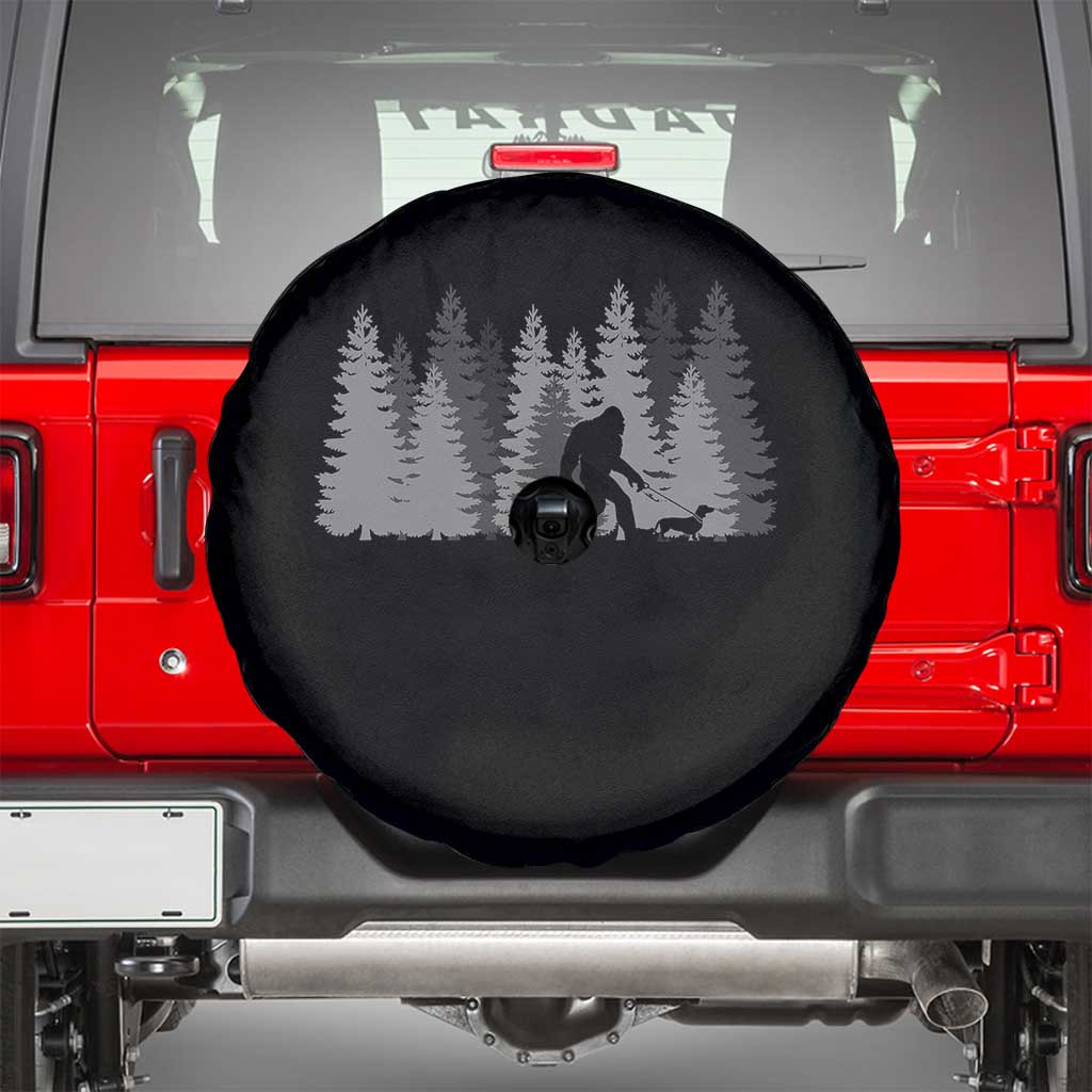 Bigfoot Walking Dachshund Spare Tire Cover Funny Wiener Dog Gift Forest Sasquatch Yeti - Wonder Print Shop