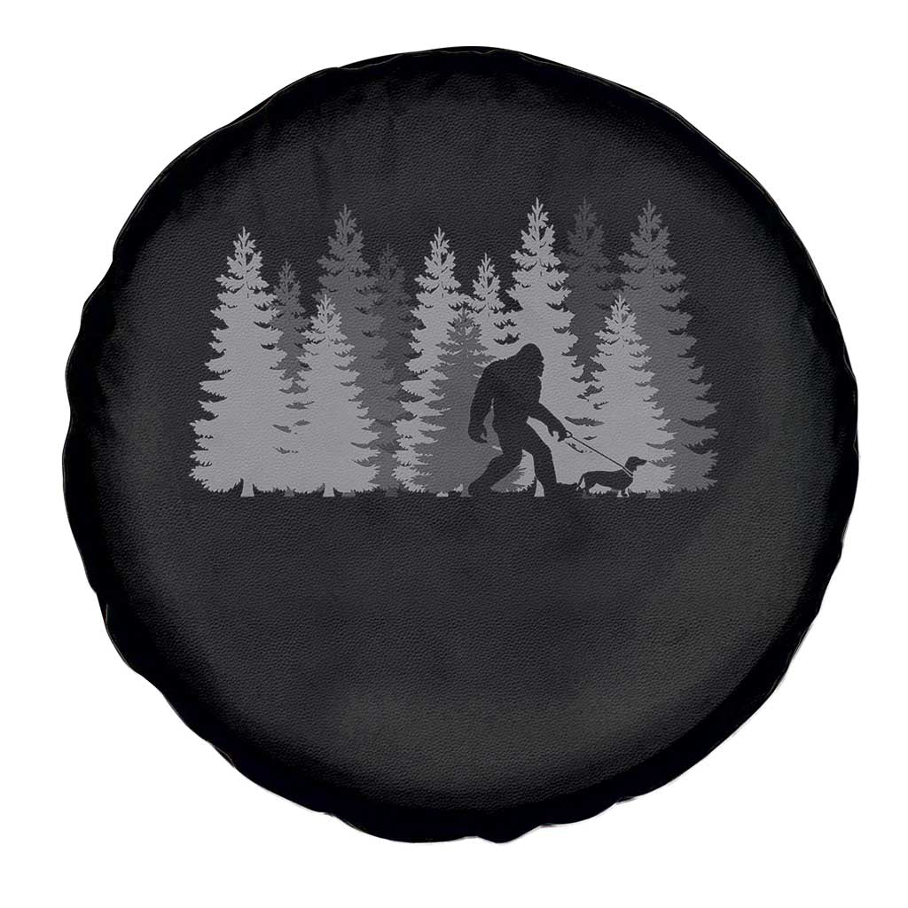 Bigfoot Walking Dachshund Spare Tire Cover Funny Wiener Dog Gift Forest Sasquatch Yeti - Wonder Print Shop